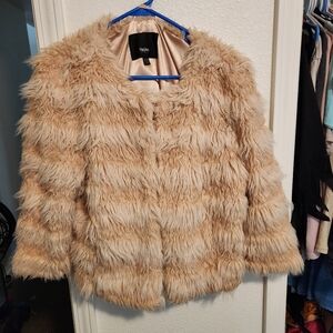 Early 2000s Beige Faux Fur Coat